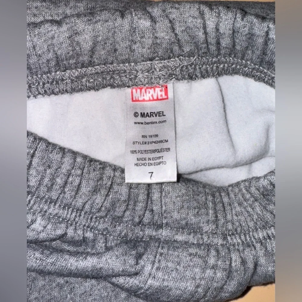 Marvel Boys Fleece Gray Sweatpants; Size 7; Kids Jogger Lounge Pants - Picture 3 of 3